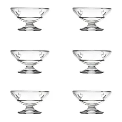 La Rochère Abeille glass bowl on foot 20 cl 6-pack, Clear Transparent