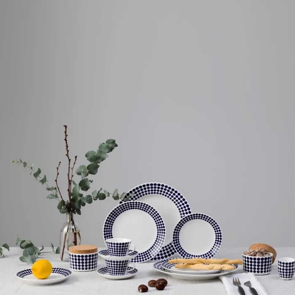 Gustavsbergs Porslinsfabrik Adam tea set, tea cup + saucer BlueWhite Outlet
