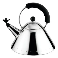 Alessi 9093 kettle, Black-bird Silver-colouredBlack Clearance