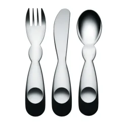 Alessi ni cutlery children's set, 3 pcs Silver-coloured Clearance