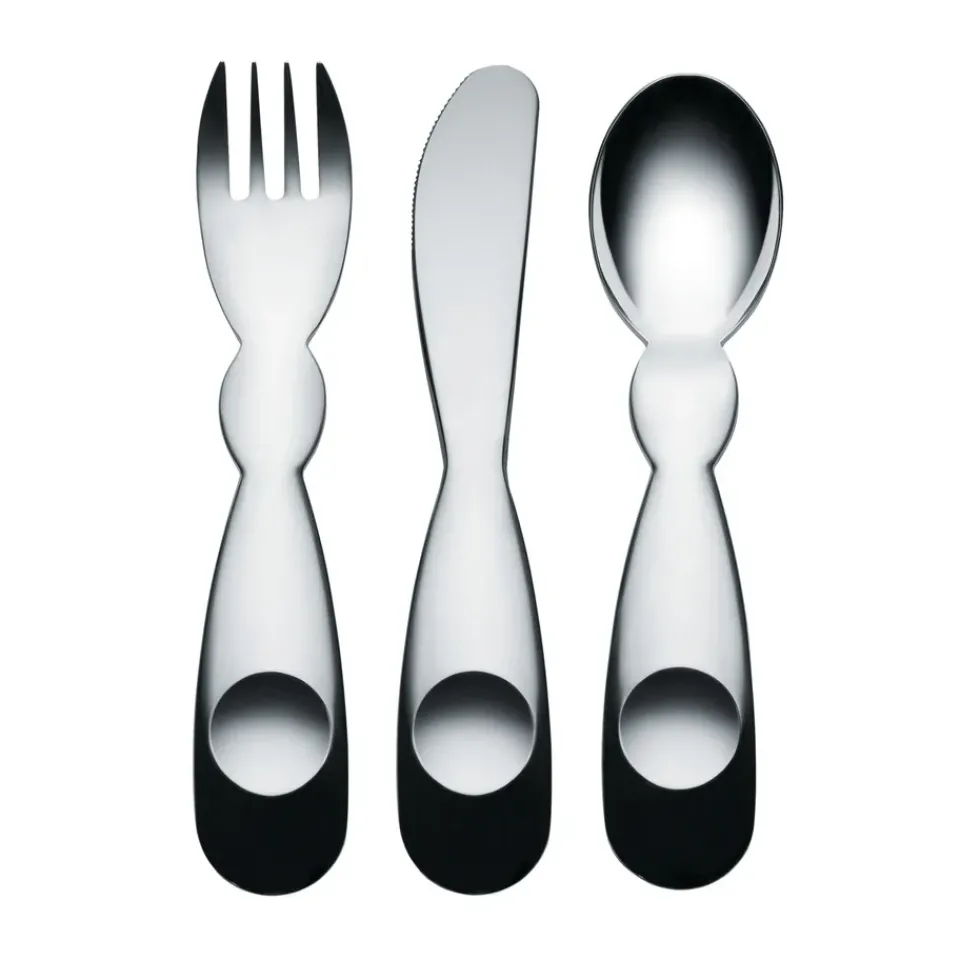 Alessi ni cutlery children's set, 3 pcs Silver-coloured Clearance