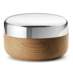 Georg Jensen Alfredo salt cellar Ø8.5 cm, Oak-stainless steel BrownSilver-coloured Discount