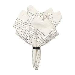 Broste Copenhagen Alice fabric napkin 45x45 cm, Black-natural BlackBeige Online