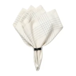 Broste Copenhagen Alice fabric napkin 45x45 cm, Dusty blue-natural BlueBeige Outlet