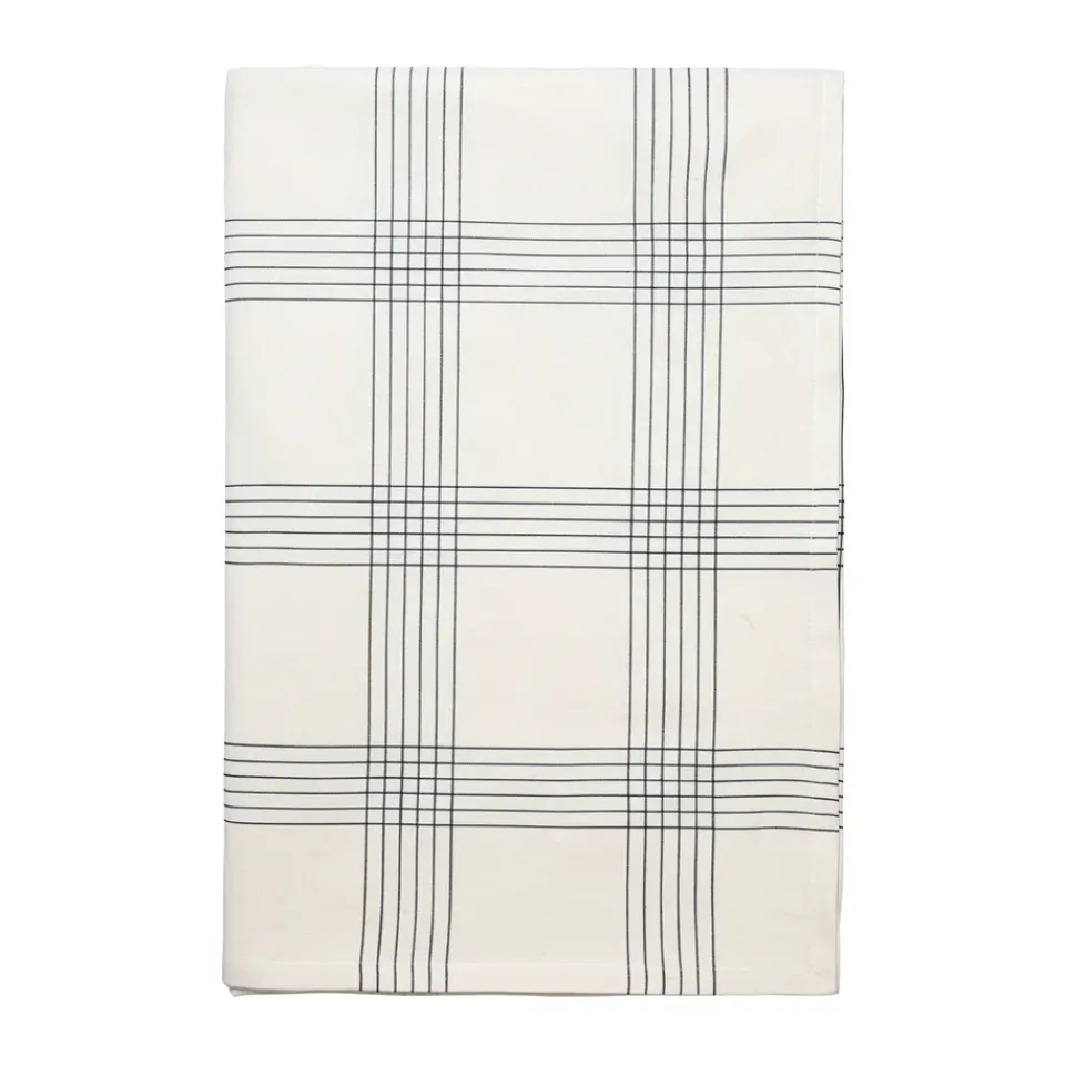 Broste Copenhagen Alice tablecloth, 160x200 cm, Black-Natural BlackBeige Outlet