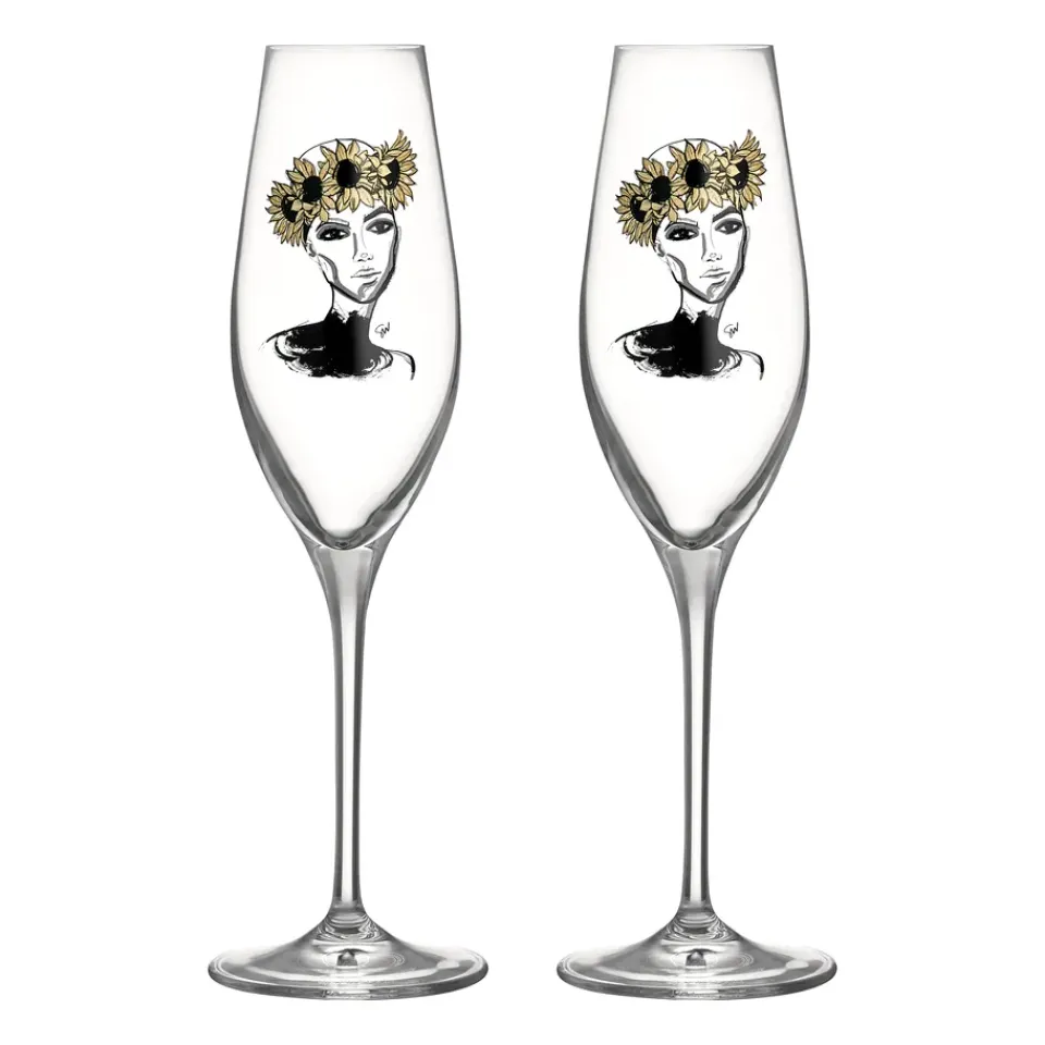 Kosta Boda All about you champagne glass 24 cl 2-pack, Let's celebrate you Transparent Hot