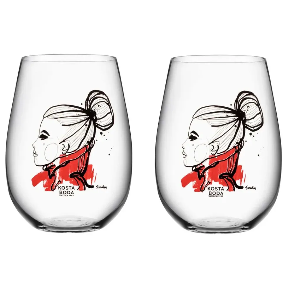 Kosta Boda All about you glass 57 cl 2-pack, want you (red) Transparent Hot