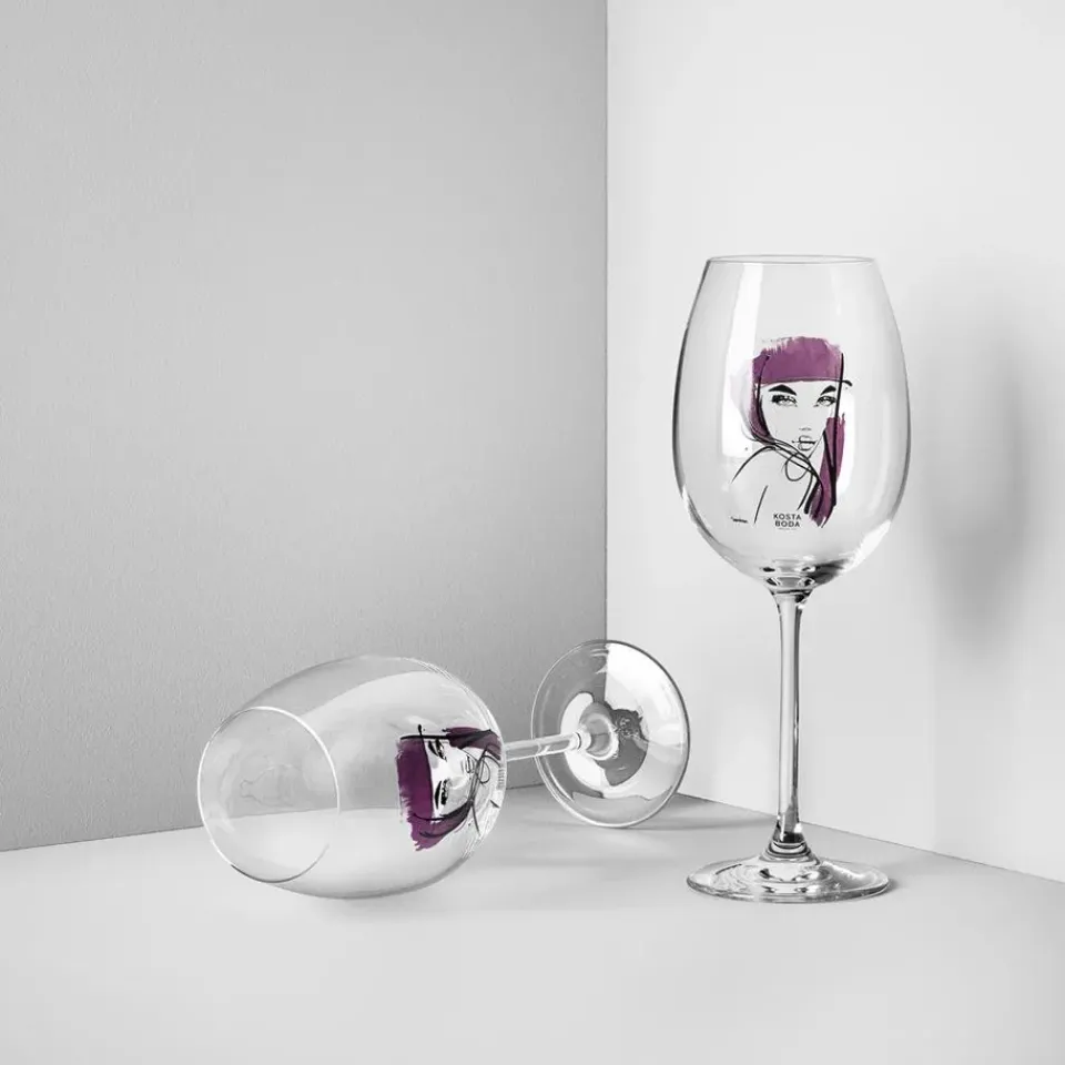 Kosta Boda All about you wine glass 52 cl 2 pack, red Transparent Best