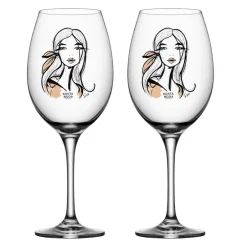 Kosta Boda All about you wine glass 52 cl 2 pack, Wait for her (dusty ) Pink New