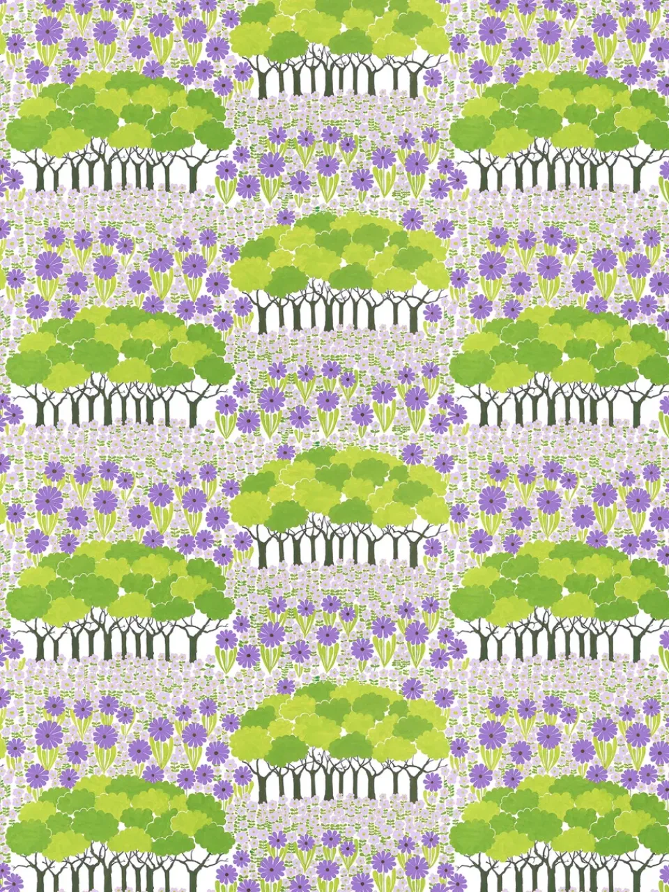 Arvidssons Textil Allé oilcloth, Green-purple GreenPurple Hot