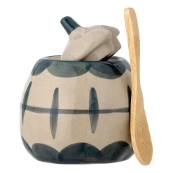 Bloomingville Allium milk pitcher and sugar bowl, Blue waves-bamboo BeigeBlue Online