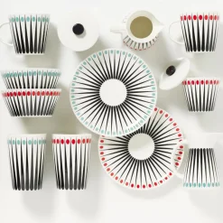Superliving Amanda sugar bowl, white-aqua BlueBlack Clearance