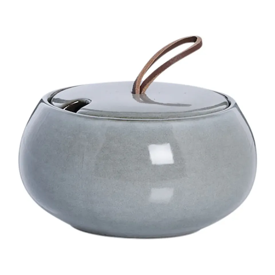 Lene Bjerre Amera sugar bowl with lid Ø13 cm, Grey Online