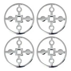 Hilke Collection Anima Gemella coaster 4-pack, Nickel-plated brass Silver-coloured Discount