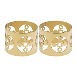 Hilke Collection Anima Gemella napkin ring 2-pack, Brass Gold-coloured Hot