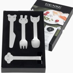 Gense Animal Friends cutlery 4 pieces, 4 pieces Silver-coloured Hot