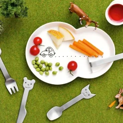 Gense Animal Friends cutlery 4 pieces, 4 pieces Silver-coloured Hot