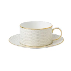 Wedgwood Arris teacup with saucer, White Best