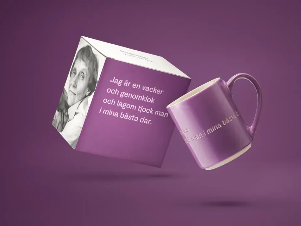 Design House Stockholm Astrid Lindgren mug, I am handsome, lila-swedish Purple Hot