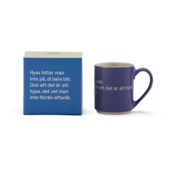 Design House Stockholm Astrid Lindgren mug, S'not something you plan, blue-swedish BlueWhite Outlet