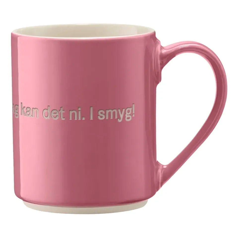Design House Stockholm Astrid Lindgren mug, Tänk for att jag kan…, Swedish text Pink