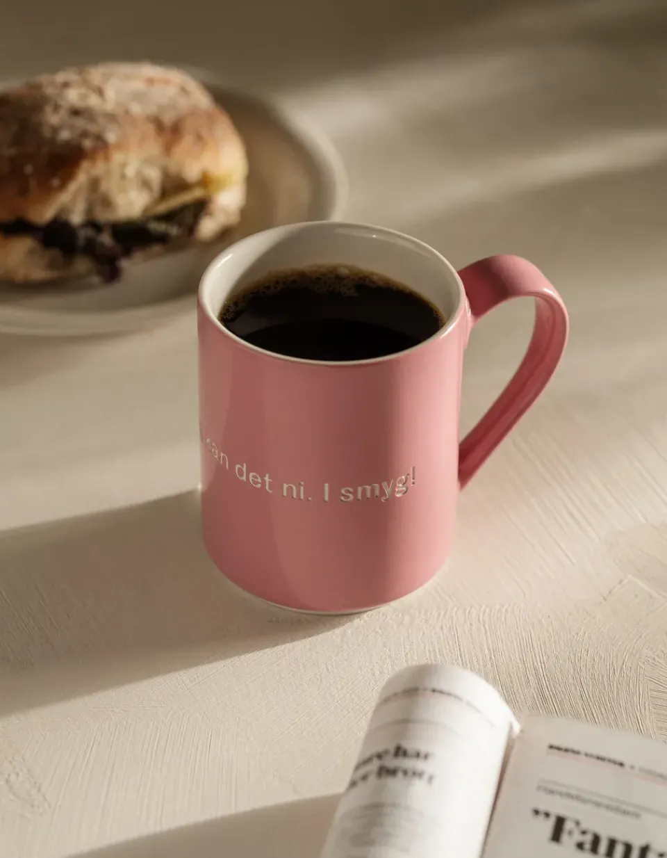 Design House Stockholm Astrid Lindgren mug, Tänk for att jag kan…, Swedish text Pink