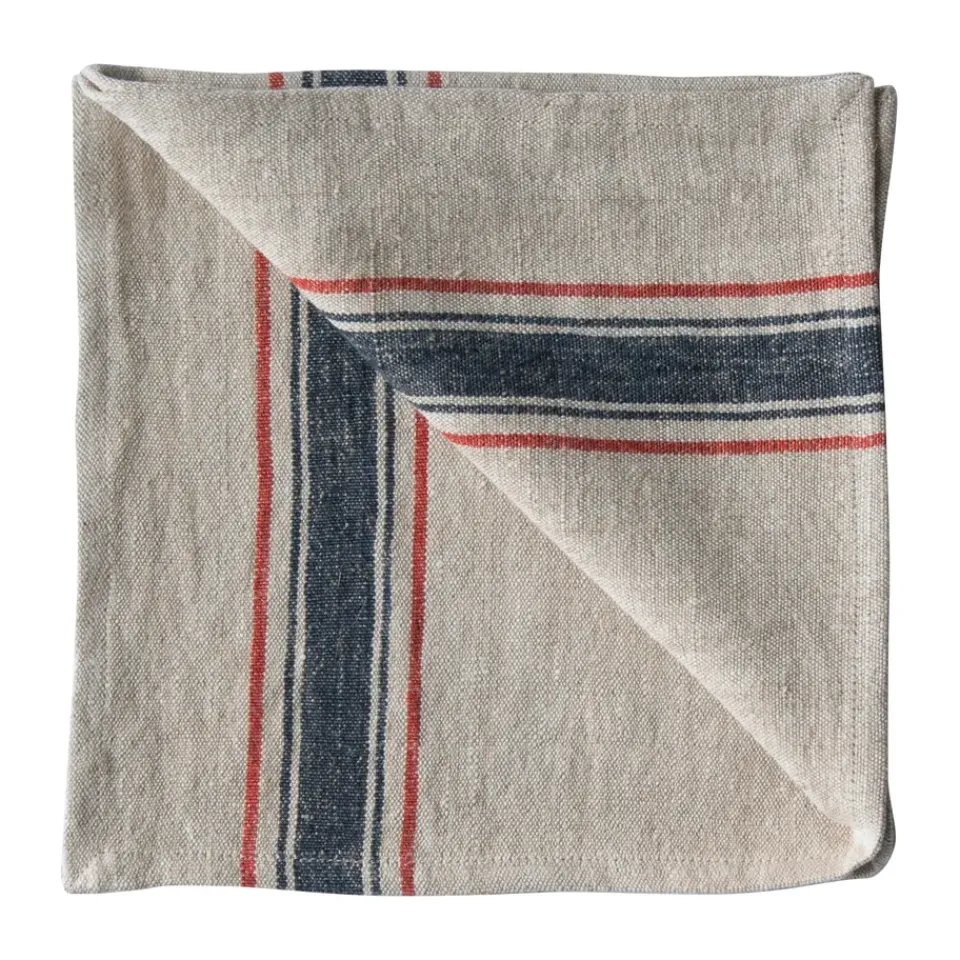Tell Me More Astrid linen napkin 50x50 cm, Navy Beige Sale