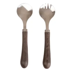 Sagaform Astrid salad set, Brown-silver BrownSilver-coloured Outlet