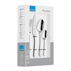 Amefa Austin cutlery set 24 pieces, Stainless steel Silver-coloured