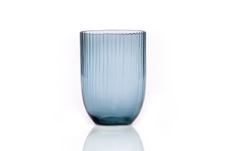 Anna Von Lipa Bamboo drinking glass 25 cl, smoke Blue Clearance