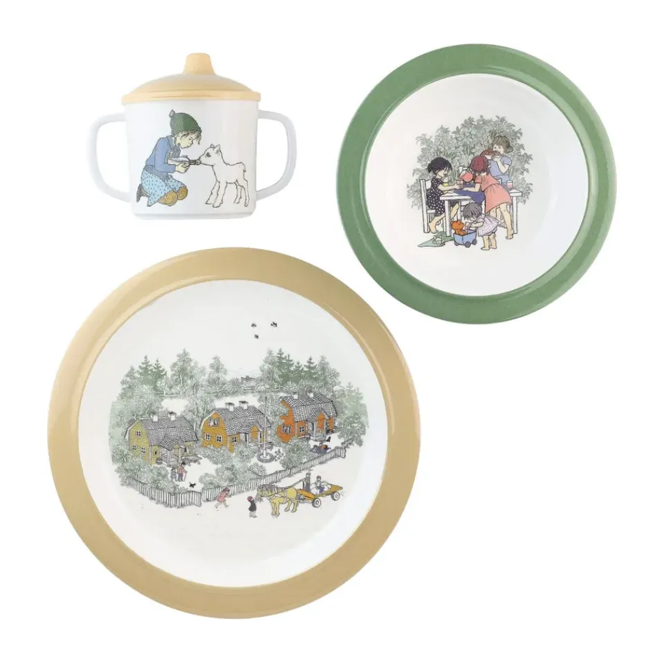 Rätt Start Barnen i Bullerbyn children's dinnerware set 3 pieces, Multi Best