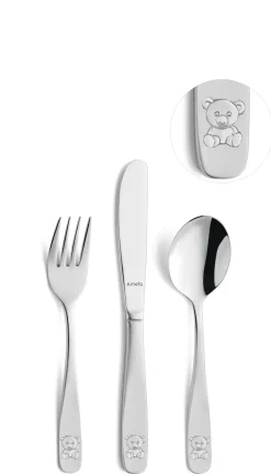 Amefa Bear children's cutlery 3 pieces, Stainless steel Silver-coloured New