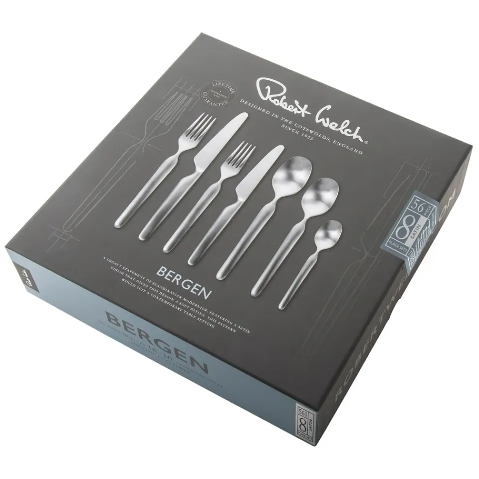 Robert Welch Bergen cutlery set matte, 56 pieces Silver-coloured New