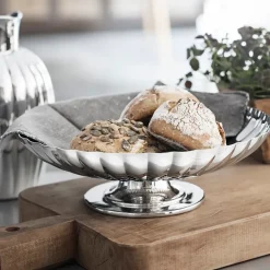 Georg Jensen Bernadotte dish on stand, Ø 28 cm GreySilver-coloured Hot