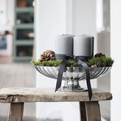 Georg Jensen Bernadotte dish on stand, Ø 28 cm GreySilver-coloured Hot