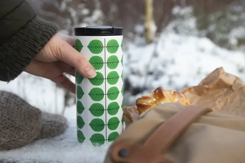 Pluto Design Berså thermal mug 0.35l, White-green WhiteGreen Outlet