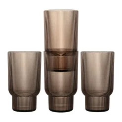 Sagaform Billi drinking glass 43 cl 4-pack, Brown Outlet