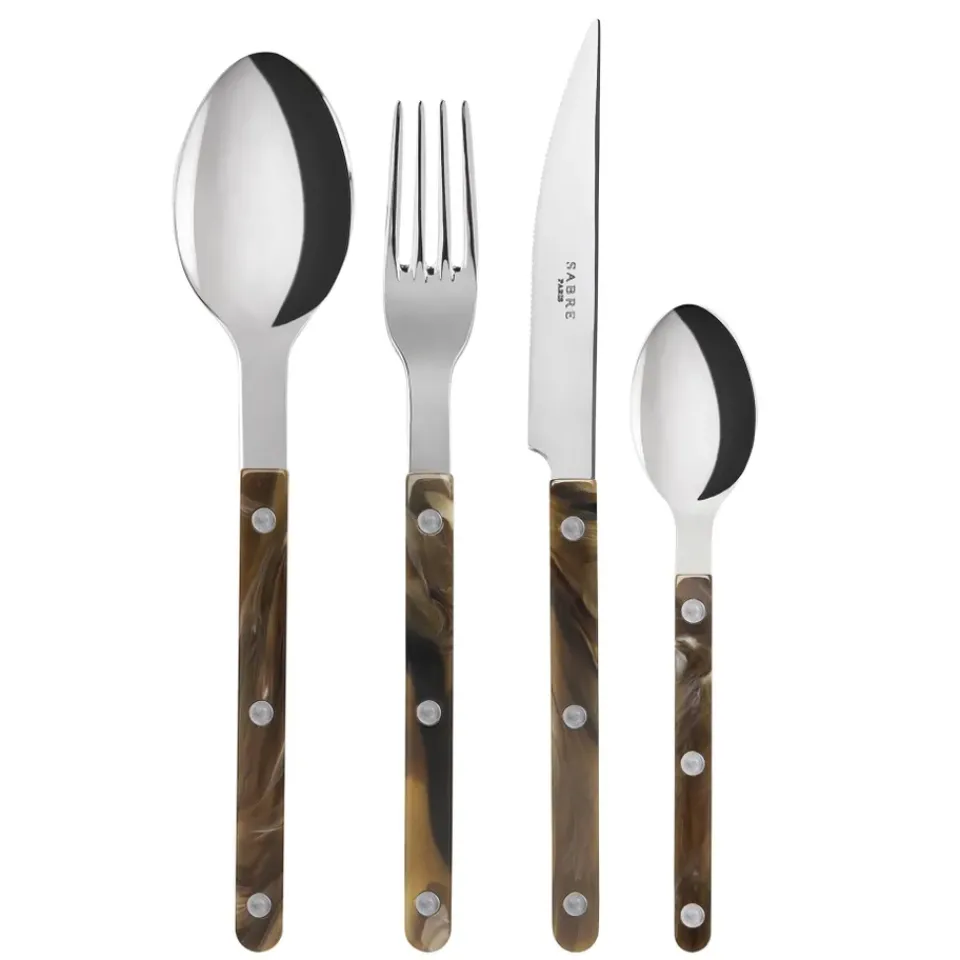 SABRE Paris Bistrot cutlery 24 pcs, buffalo Brown