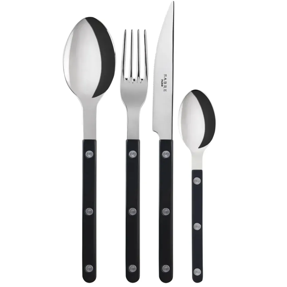 SABRE Paris Bistrot cutlery shiny 24 pcs, Black Online