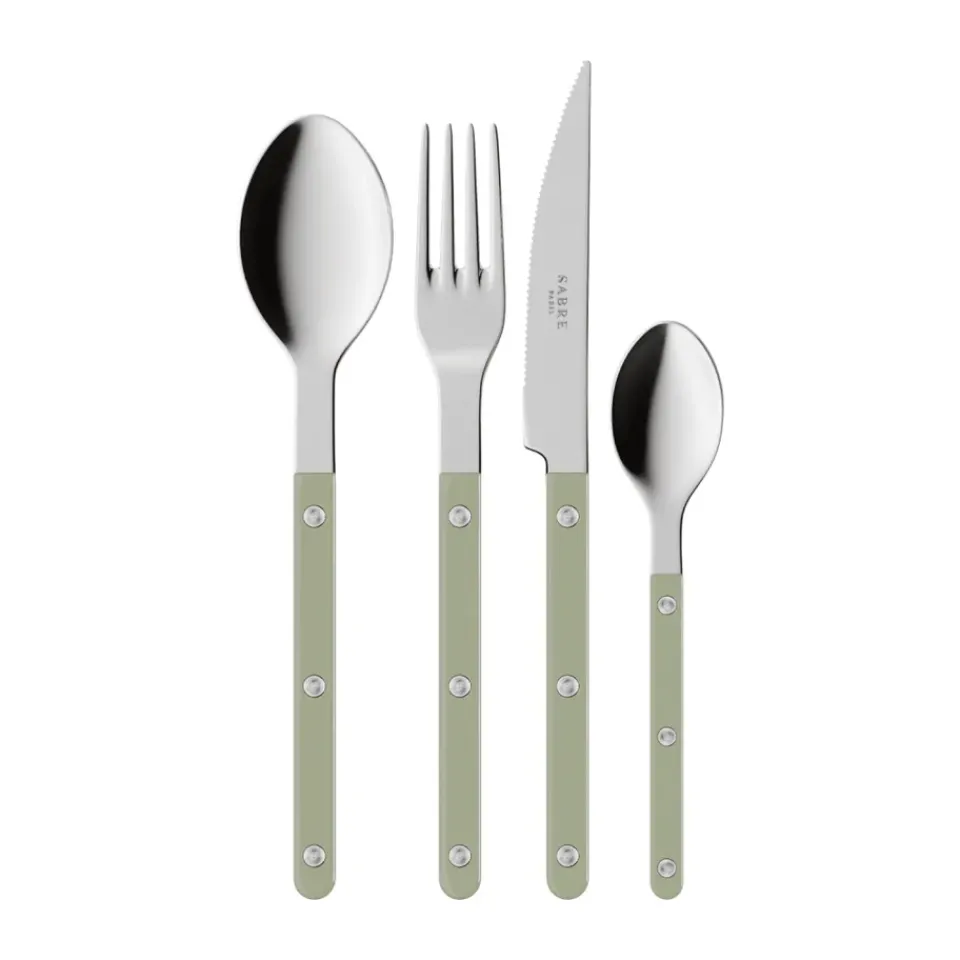 SABRE Paris Bistrot solid cutlery set 4 pieces, Asparagus Green Outlet