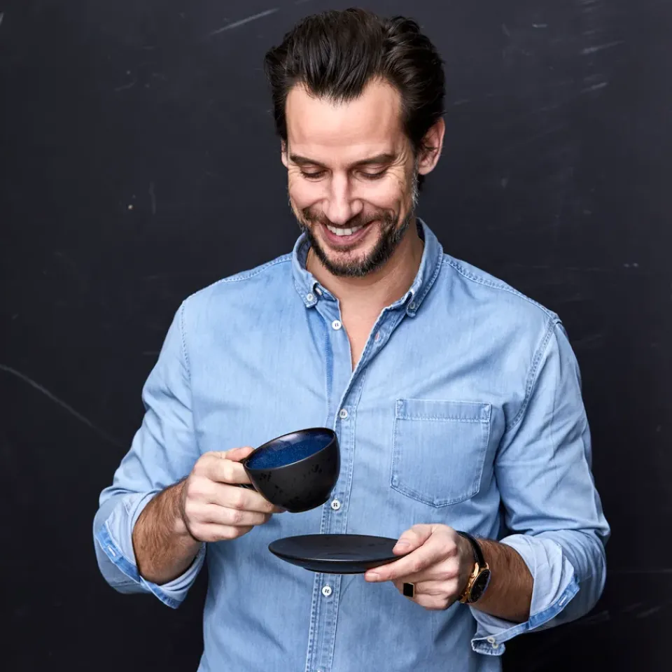 Bitz cup with saucer black, Dark blue Multi Online