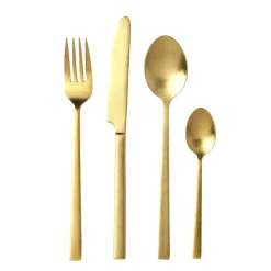 Bitz cutlery 16 pieces, Gold Gold-coloured Best
