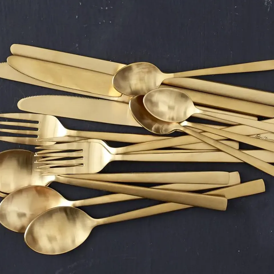 Bitz cutlery 16 pieces, Gold Gold-coloured Best