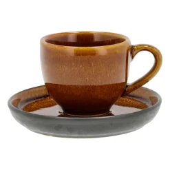 Bitz espresso cup with saucer 7 cl, Amber-black Multi