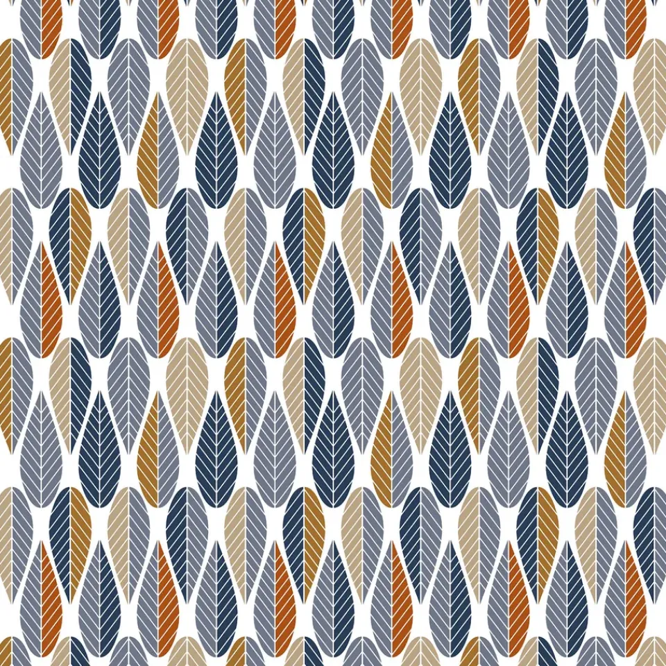 Arvidssons Textil Blader oilcloth, Blue Hot
