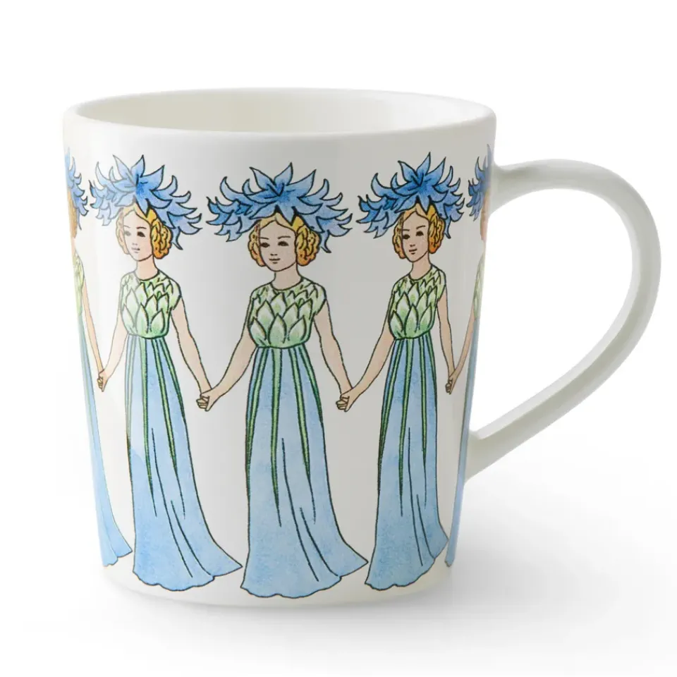 Design House Stockholm Blåklint mug with handle, 40 cl BlueWhite Outlet