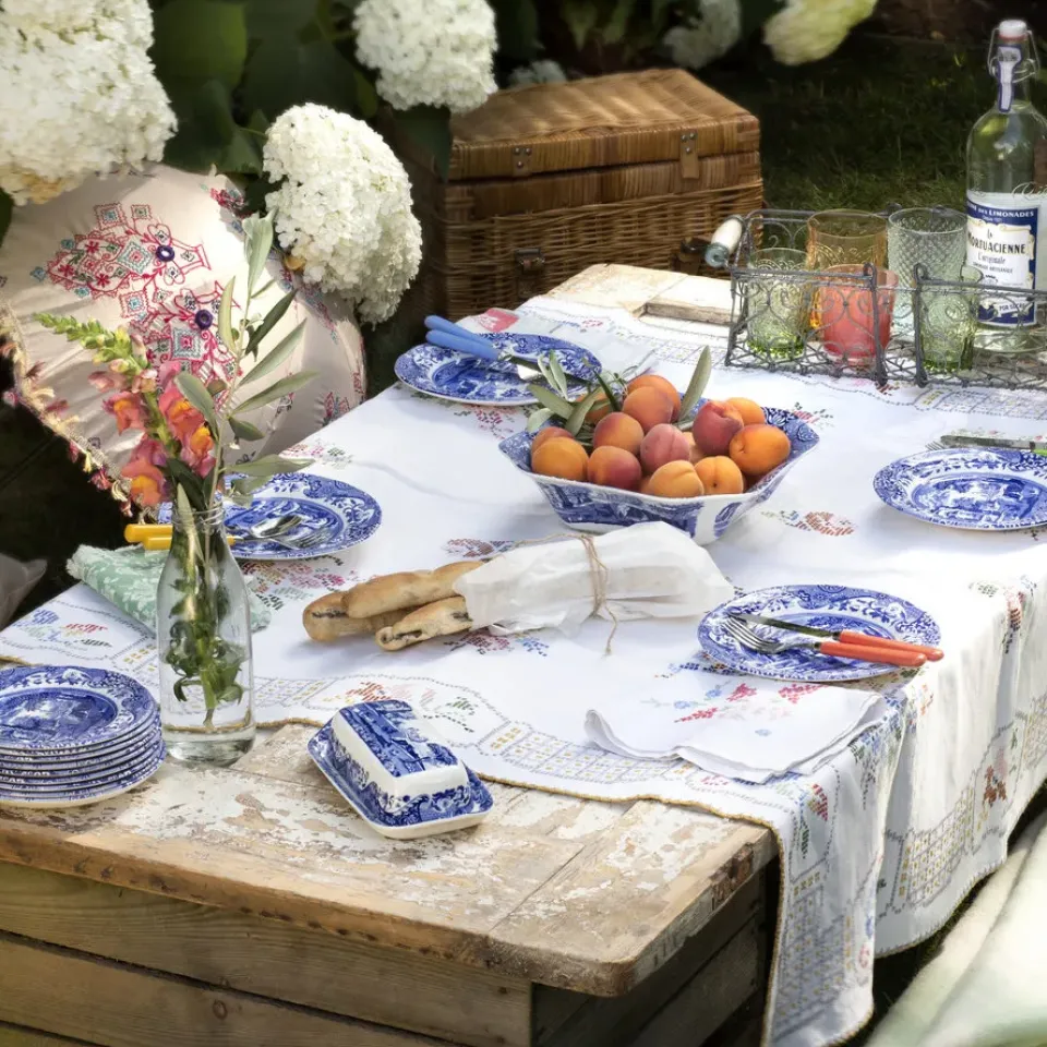 Spode Italian butter dish, 20 x 10 cm/ 8 x 4 inch Blue
