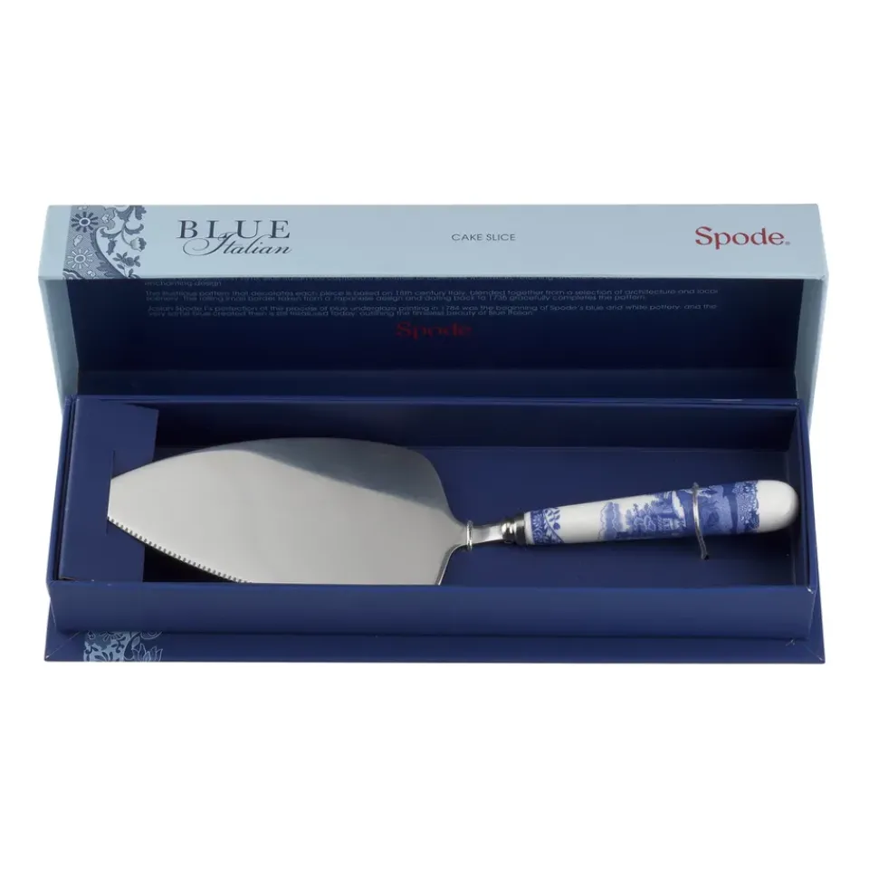 Spode Blue Italian cake slice 25 cm, Ceramic-stainless steel BlueWhite Hot