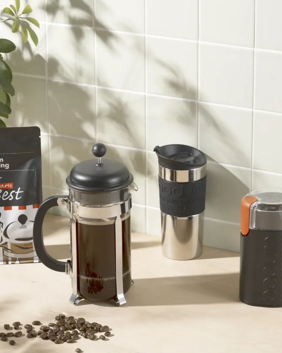 Bodum travel mug 35 cl stainless steel, Black New