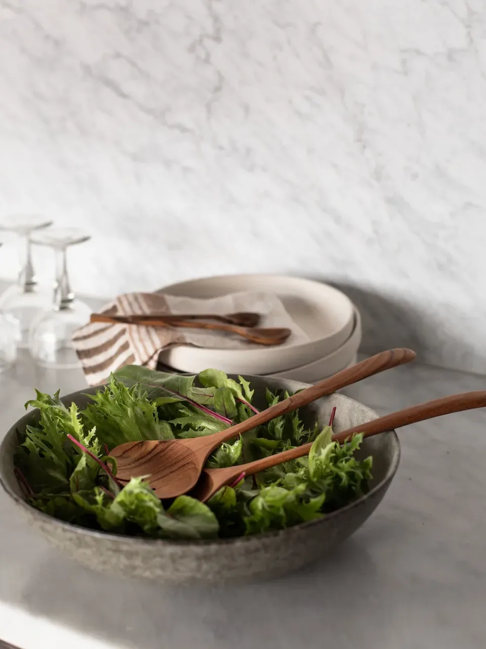 Tell Me More Bon salad bowl Ø30 cm, Stoneware BeigeGrey